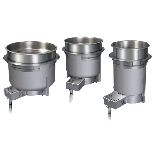 Hatco HWBH-11QTD 11 Qt. Round Stainless Steel Top Mounted Drop-In Heated Well with Drain - 120 Volts