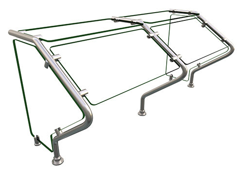 Hatco ES73-48 48" W x 18.5" D Stainless Steel Frame Self Service Single-Sided Flav-R-Shield ES73 Food Shield