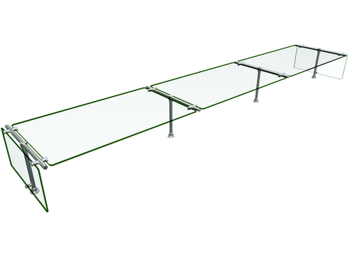 Hatco ES53-108 108" W x 20" D Stainless Steel Frame Self Service Single-Sided Flav-R-Shield ES53 Food Shield