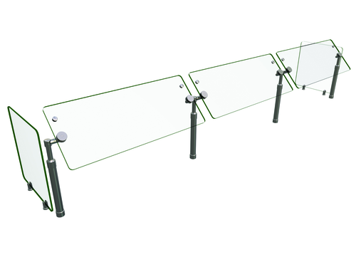 Hatco B950SWIVEL-108 108" W x 23" H x 18" D Stainless Steel Single-Sided Self-Service Flav-R-Shield B950SWIVEL Food Shield