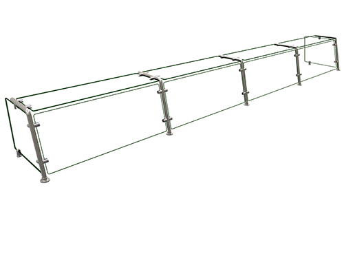 Hatco EP21-14418 144" W x 18" D Stainless Steel Frame Full-Service Pass-Over Single-Sided Flav-R-Shield EP21 Food Shield