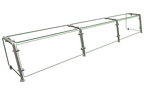 Hatco EP21-10815 108" W x 15" D Stainless Steel Frame Full-Service Pass-Over Single-Sided Flav-R-Shield EP21 Food Shield