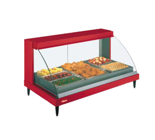 Hatco GRCDH-3P 45.5" W Curved Glass Countertop Glo-Ray Designer Heated Display Case with Humidity - 120 Volts