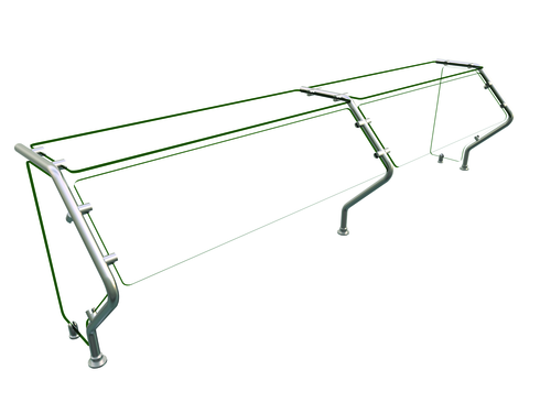 Hatco ES73-84 84" W x 18.5" D Stainless Steel Frame Self Service Single-Sided Flav-R-Shield ES73 Food Shield
