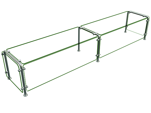 Hatco ED20-09618 96" W x 18" H x 18" D Stainless Steel Single-Sided Full-Service Flav-R-Shield ED20 Food Shield