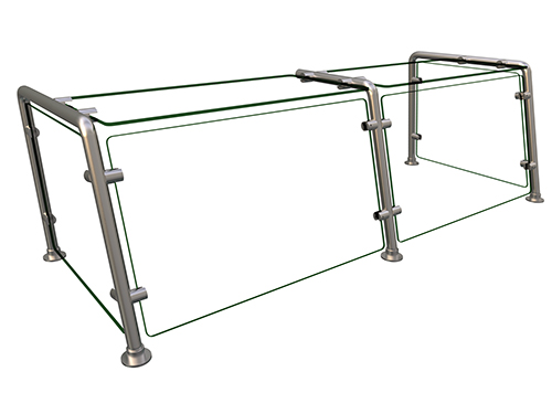 Hatco EP22-04818 48" W x 18" D Stainless Steel Frame Full-Service Pass-Over Single-Sided Flav-R-Shield EP22 Food Shield