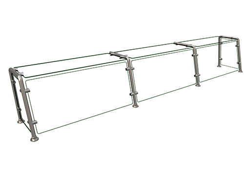 Hatco EP22-09612 96" W x 11.5" D Stainless Steel Frame Full-Service Pass-Over Single-Sided Flav-R-Shield EP22 Food Shield