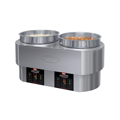 Hatco RHW-2-208-QS 2 Compartments Stainless Steel Round Food Warmer or Cooker - 2000-2700 Watts