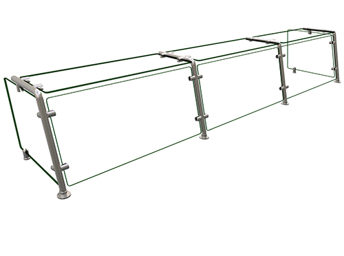 Hatco EP21-09618 96" W x 18" D Stainless Steel Frame Full-Service Pass-Over Single-Sided Flav-R-Shield EP21 Food Shield