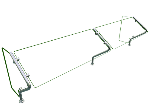 Hatco ES67-84 84" W x 19.5" D Stainless Steel Frame Self Service Single-Sided Flav-R-Shield ES67 Food Shield