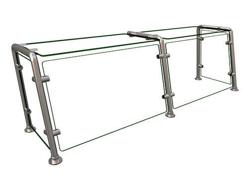 Hatco EP22-04812 48" W x 11.5" D Stainless Steel Frame Full-Service Pass-Over Single-Sided Flav-R-Shield EP22 Food Shield