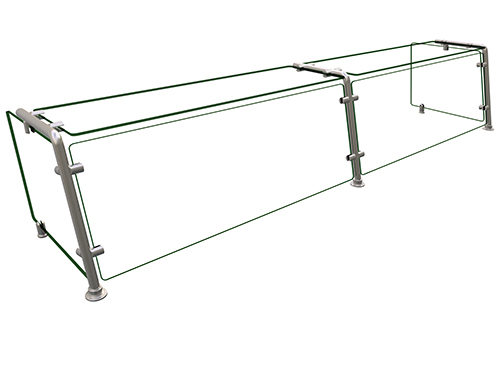 Hatco EP21-08418 84" W x 18" D Stainless Steel Frame Full-Service Pass-Over Single-Sided Flav-R-Shield EP21 Food Shield