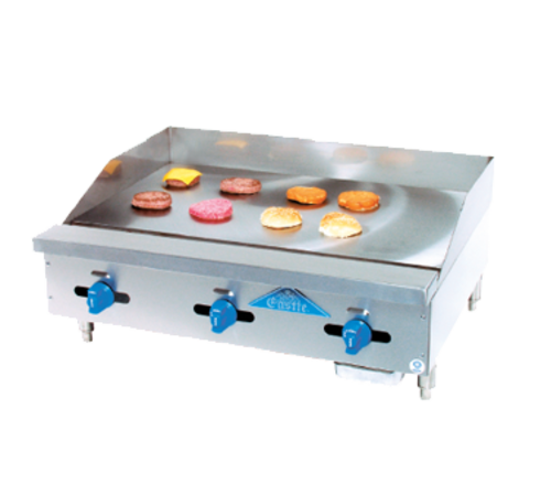 Comstock-Castle 3236MG-LP 36" W x 32" D x 13" H Liquid Propane 1" Thick Polished Steel Griddle Plate Stainless Steel Exterior Castle Series Griddle - 75,000 BTU