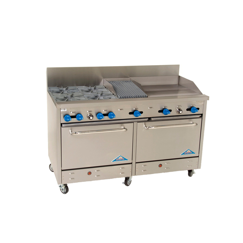 Comstock-Castle F3226-24-1RB-NG 4 Burners With Stainless Steel Exterior Gas Range - 221,000 BTU