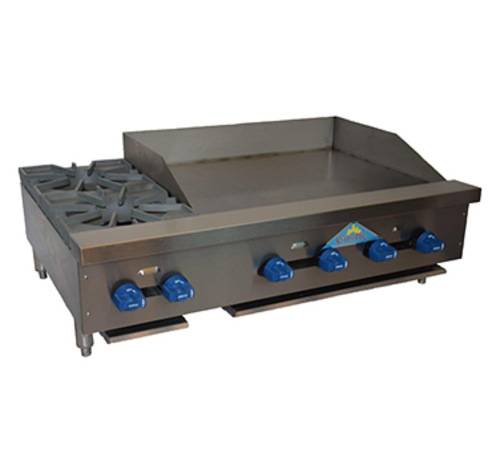 Comstock-Castle FHP42-30-LP 42" W Stainless Steel Countertop Liquid Propane Hotplate Griddle Combination - 120,000 BTU