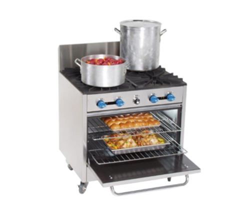 Comstock-Castle FK430-LP 4 Burners With Stainless Steel Exterior Gas Heavy Pot Range - 160,000 BTU