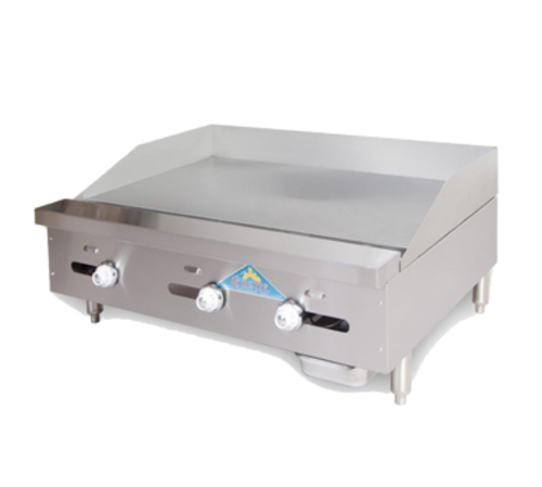 Comstock-Castle 3230TG-NG 30" W x 32" D x 13" H Natural Gas 1" Thick Polished Steel Griddle Plate Stainless Steel Exterior Castle Series Griddle - 72,000 BTU