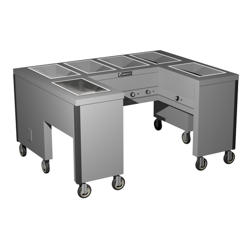 Caddy Corporation TF-606-U (6) 12" x 20" x 6.38" Deep Hot Food Wells U-Shaped Open Base Electric Hot Food Caddy - 208 Volts
