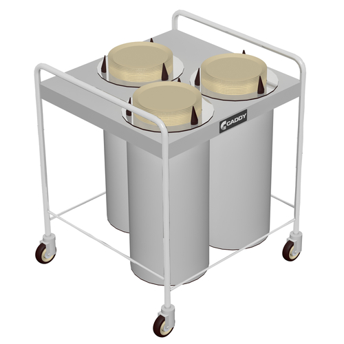 Caddy Corporation CM-TQ-403 3 Self-Leveling Adjustable Dispensing Cylinders 9.63" to 10.13" Dia. Dish Size Staggered Open Style Unheated Caddy Magic Dish Dispenser