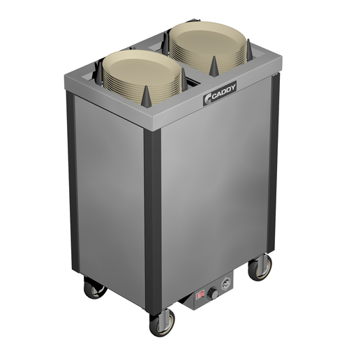 Caddy Corporation CM-S-132-H 2 Self-Leveling Adjustable Dispensing Cylinders 10.5" to 13" Dia. Dish Size Cabinet Style Heated Caddy Magic Platter Dispenser - 120 Volts