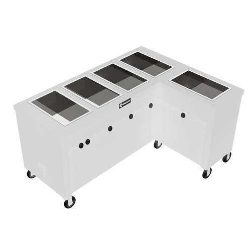 Caddy Corporation TF-625-R (5) 12" x 20" x 6.38" Deep Hot Food Wells L-Shaped Right-Handed Enclosed Heated Base Electric Hot Food Caddy - 208 Volts