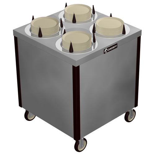 Caddy Corporation CM-S-304 4 Self-Leveling Adjustable Dispensing Cylinders 7.38" to 9.5" Dia. Dish Size Cabinet Style Unheated Caddy Magic Dish Dispenser