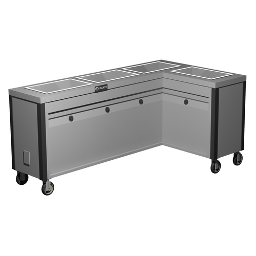 Caddy Corporation TF-634-R (4) 12" x 20" x 6.38" Deep Hot Food Wells L-Shaped Right-Handed Enclosed Heated Base Electric Slimline Hot Food Caddy - 208 Volts