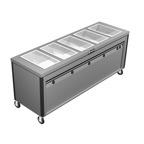 Caddy Corporation TF-625 (5) 12" x 20" x 6.38" Deep Hot Food Wells Enclosed Heated Base Electric Hot Food Caddy - 208 Volts