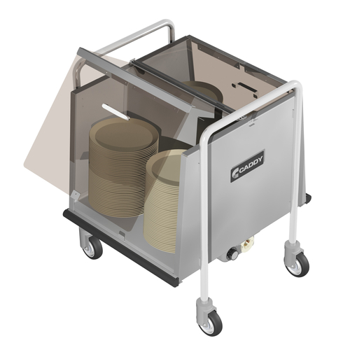 Caddy Corporation TH-160 25.75" W x 26.25" D x 30.25" H Enclosed with Hinged Plastic Cover Heated Dish or Tray Caddy - 120 Volts 1000 Watts