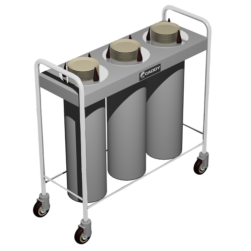 Caddy Corporation CM-T-103 3 Self-Leveling Adjustable Dispensing Cylinders 0" to 5.75" Dia. Dish Size Open Style Unheated Caddy Magic Dish Dispenser