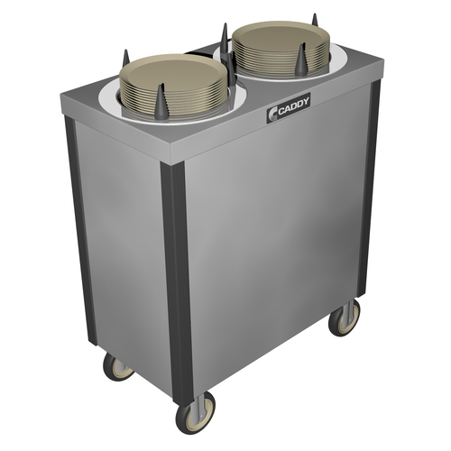 Caddy Corporation CM-S-402 2 Self-Leveling Adjustable Dispensing Cylinders 9.63" to 10.13" Dia. Dish Size Cabinet Style Unheated Caddy Magic Dish Dispenser