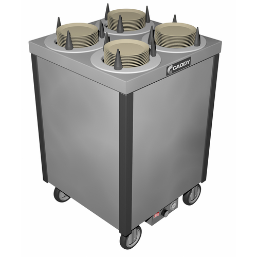 Caddy Corporation CM-S-204-H 4 Self-Leveling Adjustable Dispensing Cylinders 5.88" to 7.25" Dia. Dish Size Cabinet Style Heated Caddy Magic Dish Dispenser - 120 Volts