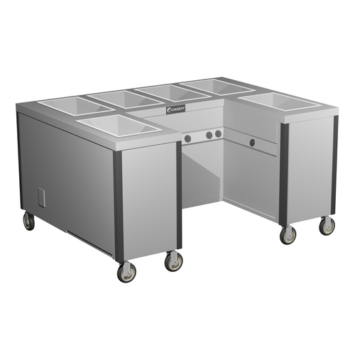 Caddy Corporation TF-626-U (6) 12" x 20" x 6.38" Deep Hot Food Wells U-Shaped Enclosed Heated Base Electric Hot Food Caddy - 208 Volts
