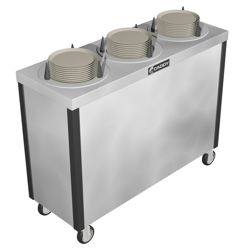 Caddy Corporation CM-S-303 3 Self-Leveling Adjustable Dispensing Cylinders 7.38" to 9.5" Dia. Dish Size Cabinet Style Unheated Caddy Magic Dish Dispenser