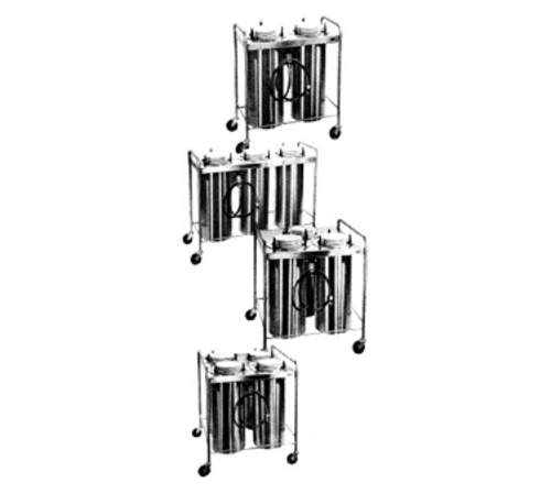 Caddy Corporation CM-TQ-403-H 3 Self-Leveling Adjustable Dispensing Cylinders 9.63" to 10.13" Dia. Dish Size Staggered Open Style Heated Caddy Magic Dish Dispenser - 120 Volts