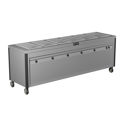Caddy Corporation TF-626 (6) 12" x 20" x 6.38" Deep Hot Food Wells Enclosed Heated Base Electric Hot Food Caddy - 208 Volts