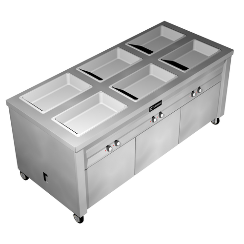 Caddy Corporation TF-636 (6) 12" x 20" x 6.38" Deep Hot Food Wells Enclosed Heated Base Electric Hot Food Caddy - 208 Volts