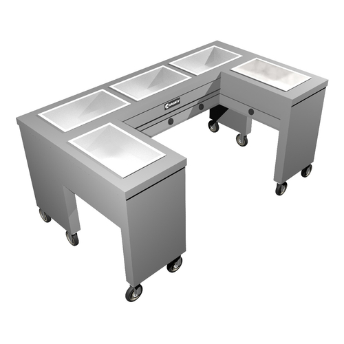 Caddy Corporation TF-615-U (5) 12" x 20" x 6.38" Deep Hot Food Wells U-Shaped Open Base Electric Slimline Hot Food Caddy - 208 Volts