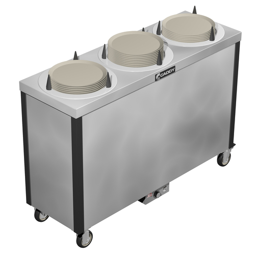 Caddy Corporation CM-S-503-H 3 Self-Leveling Adjustable Dispensing Cylinders 10.25" to 12" Dia. Dish Size Cabinet Style Heated Caddy Magic Dish Dispenser - 120 Volts