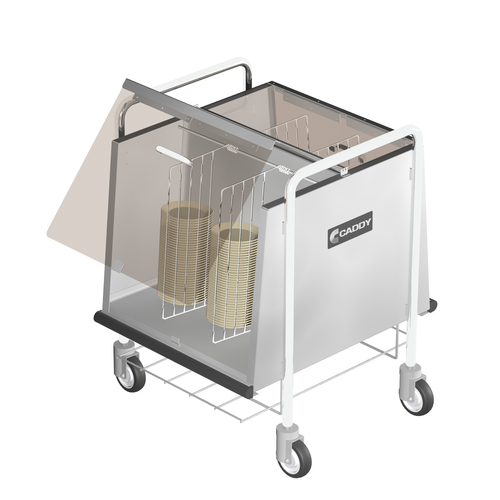 Caddy Corporation T-160-SU 25.75" W x 26.25" D x 30" H Enclosed with Hinged Folding Acrylic Cover Cup & Saucer Caddy
