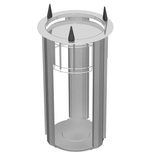 Caddy Corporation CM-50 1 Self-Leveling Adjustable Dispensing Cylinder 10.25" to 12" Dia. Dish Size Open Style Unheated Drop In Caddy Magic Dish Dispenser