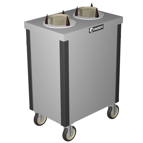 Caddy Corporation CM-S-102 2 Self-Leveling Adjustable Dispensing Cylinders 0" to 5.75" Dia. Dish Size Cabinet Style Unheated Caddy Magic Dish Dispenser