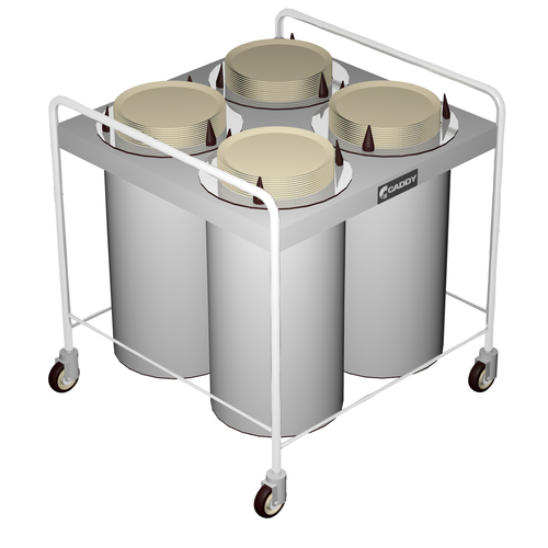 Caddy Corporation CM-T-504 4 Self-Leveling Adjustable Dispensing Cylinders 10.25" to 12" Dia. Dish Size Open Style Unheated Caddy Magic Dish Dispenser