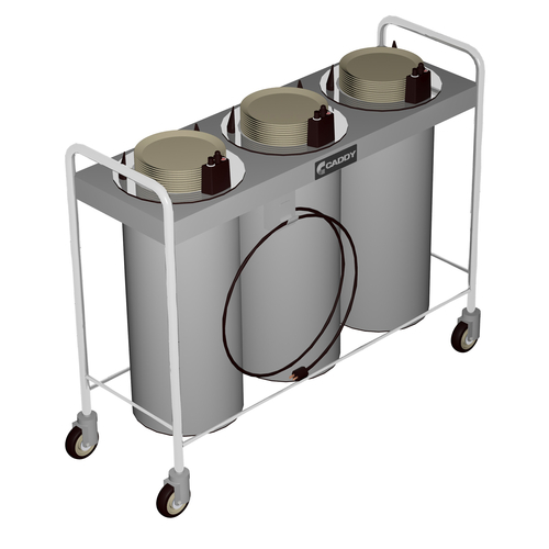 Caddy Corporation CM-T-303-H 3 Self-Leveling Adjustable Dispensing Cylinders 7.38" to 9.5" Dia. Dish Size Open Style Heated Caddy Magic Dish Dispenser - 120 Volts
