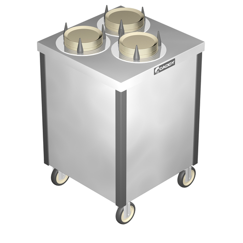 Caddy Corporation CM-SQ-203 3 Self-Leveling Adjustable Dispensing Cylinders 5.88" to 7.25" Dia. Dish Size Staggered Square Cabinet Style Unheated Caddy Magic Dish Dispenser