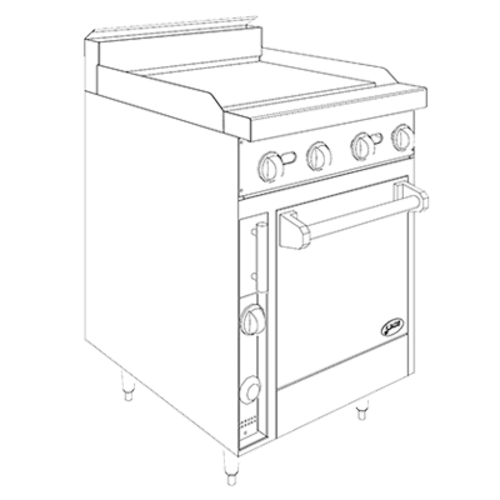 Jade JBR-24G-24-NG 24 " W Natural Gas Bistro Restaurant Range - 78,000 BTU