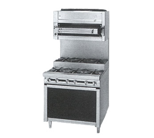 Jade JTRHE-3-3-NG 36" W Natural Gas Stainless Steel 3 Burners Titan Heavy Duty Range - 180,000 BTU