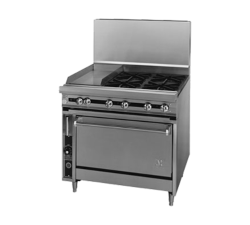 Jade JTRH-12G-2HT-36-NG 36" W Natural Gas with 2 Hot Tops and Griddle Titan Heavy Duty Range - 175,000 BTU