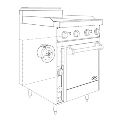 Jade JBR-24G-24C-NG 24 " W Natural Gas Bistro Restaurant Range - 78,000 BTU