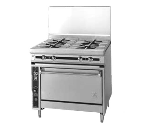 Jade JTRH-4-36C-NG 36" W Natural Gas Stainless Steel 4 Burners Titan Heavy Duty Range - 170,000 BTU